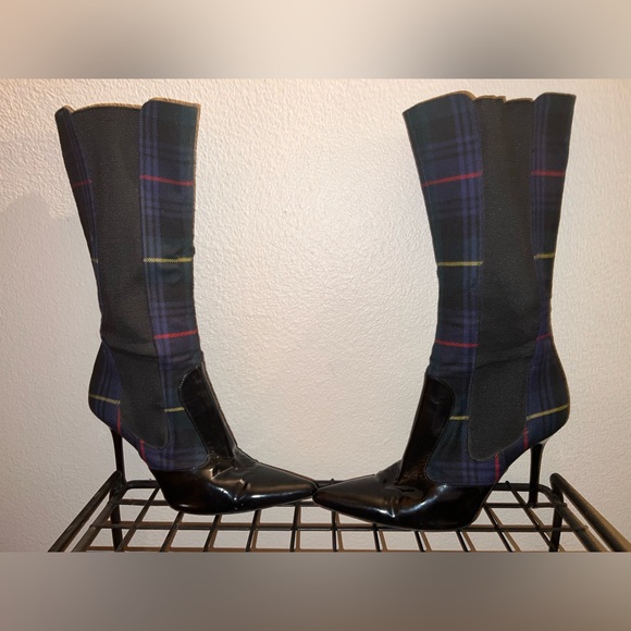 dolce & gabanna plaid boots with heels - Picture 3 of 10